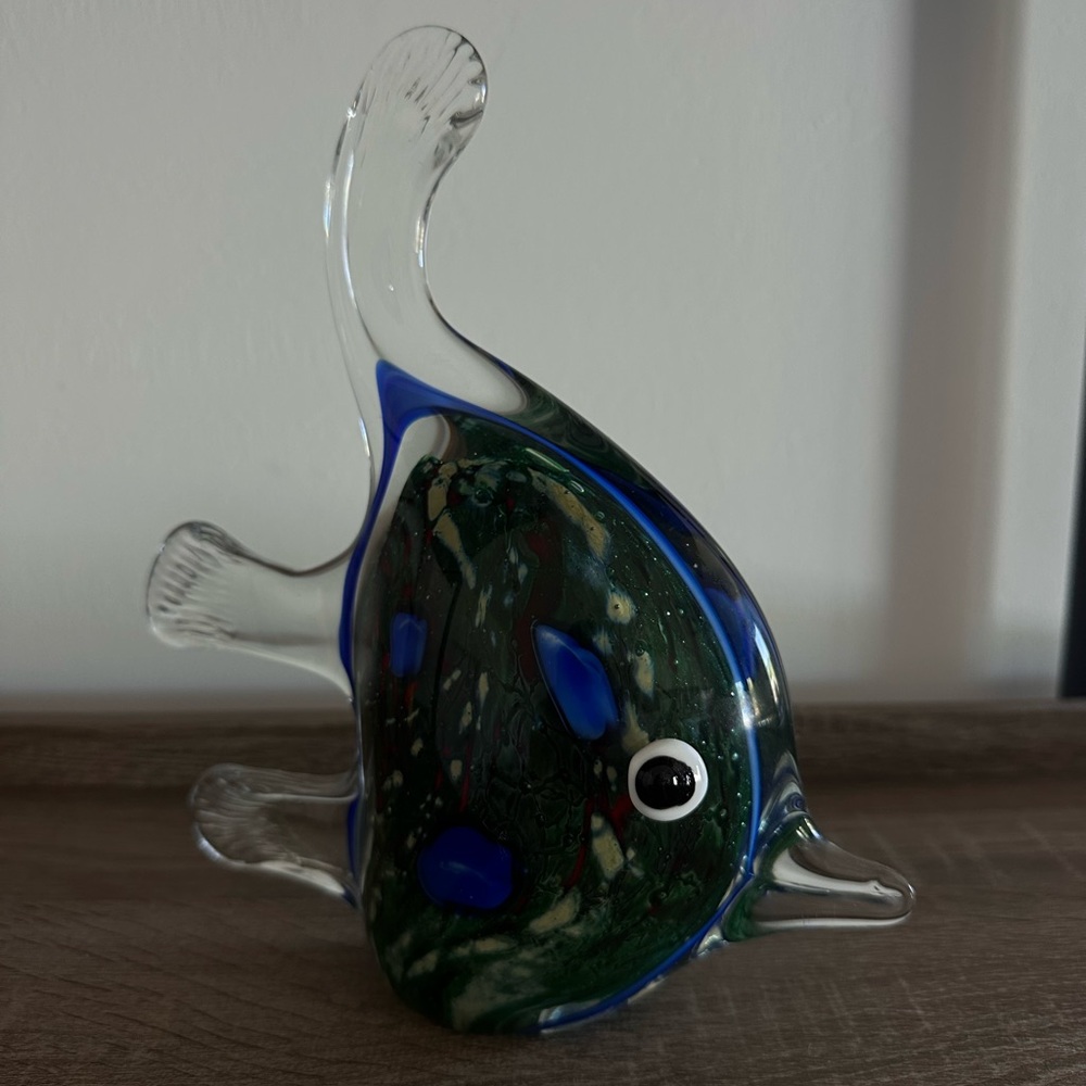 Glass Fish Figurine - Blue and Green